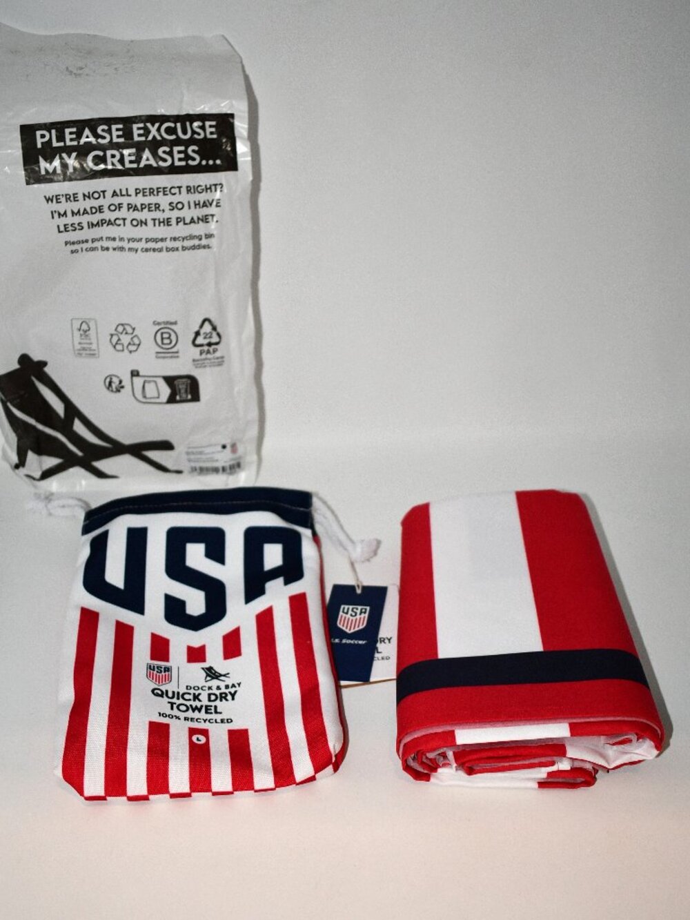 Dock & Bay USA Soccer Limited Edition Americana Quick Dry Towel TB-LG-SOCCER NWT